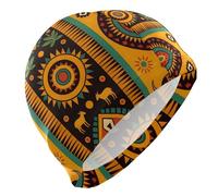 Cappelli da bagno con motivo totem boho per principianti Cuffia da nuoto impermeabile per capelli corti da donna Protezione per capelli e riduzione a resistenza gorras para nadar de mujer