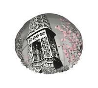 Cappelli da bagno con stampa Torre Eiffel di Parigi, copricapo riutilizzabile a doppio strato, grande copertura per capelli per la cura quotidiana della pelle