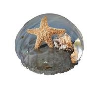 Cappelli da bagno stampati con conchiglie sulla spiaggia, copricapo riutilizzabile a doppio strato, grande copertura per capelli per la cura quotidiana della pelle