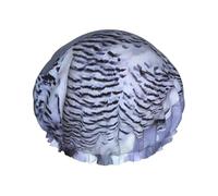 Cappelli da bagno stampati con gufo artico, copricapo riutilizzabile a doppio strato, grande copertura per capelli per la cura quotidiana della pelle
