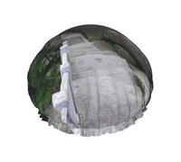 Cappelli da bagno stampati con scala di pietra, copricapo riutilizzabile a doppio strato, grande copertura per capelli per la cura quotidiana della pelle