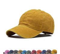 Cappelli da baseball vintage unisex da donna, cappelli da baseball per uomini, papà, cappelli da baseball per tutti i giorni (giallo)