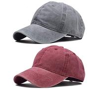 Cappelli da baseball vintage unisex da donna, cappelli da baseball per uomini, papà, cappelli da baseball per tutti i giorni (rosso e grigio)