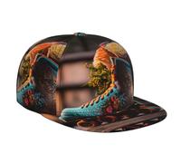 Cappelli da camionista piatti per donne e uomini, con scarpe da skate blu con motivo floreale classico, regolabile, cappello da baseball piatto da papà, cappelli snapback da uomo