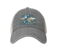 Cappelli da camionista Snapback Cappelli da baseball con mappa del mondo modello Cowboy Cappellini da baseball regolabili in rete vuota per uomo donna