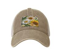 Cappelli da camionista Snapback Cappelli Girasoli Daisy Rose Fiori Cowboy Cappelli da Baseball Regolabile in Maglia Vuota Cappelli per Uomo Donna, Naturale, taglia unica