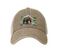 Cappelli da camionista Snapback Orso che attraversa il fiume Cowboy Cappellini da baseball regolabili in rete vuota Cappelli a sfera per uomo donna