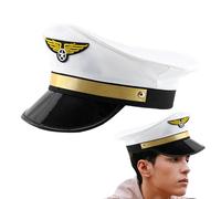Cappelli da capitano pilota da uomo, cappello da capitano pilota -Cap donna - Cappelli da compagnia aerea del capitano della marina adulto adattati per gli uomini per gli uomini per l'accessorio d