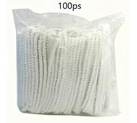 Cappelli da chef bianchi monouso in tessuto non tessuto, elastici e traspiranti, 100 pezzi, per cucina e preparazione alimenti Bianco 100 pezzi,100 pezzi (costola singola da 19 pollici) in blu,100 pez