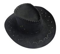 Cappelli da cowboy per donne e uomini, moda adulta western classico mucca boy cappello feltro antivento cappello retrò cowgirl hatsUK vendita liquidazione, Nero , Taglia unica