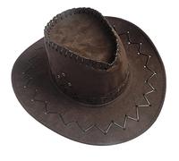 Cappelli da cowboy per donne e uomini, moda adulta western classico mucca boy cappello feltro antivento cappello retrò cowgirl hatsUK vendita liquidazione, Marrone, Taglia unica