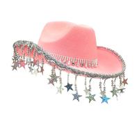 Cappelli da cowboy per donne occidentali, cappelli da cowgirl frizzanti | Cappello da a tema occidentale retrò - Heads di puzzle a cinque punti per le esibizioni della scena Cospl