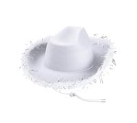 Cappelli da cowgirl piumati cappello panama cristallo pesante sorpresa ragazza ragazzi cappello da sposa per carnevale festival musicale elegante copricapo occidentale