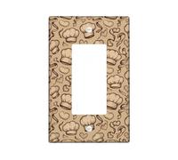 Cappelli da cuoco singolo a bilanciere per interruttore della luce, cuori, nastri in plastica beige, dimensioni standard, accenti da parete, piastre per interruttore a parete, decorazione per casa