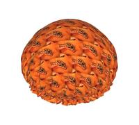 Cappelli da doccia riutilizzabili stampati con piccolo geco leopardo, copricapo a doppio strato per spa e salone, grande involucro per capelli