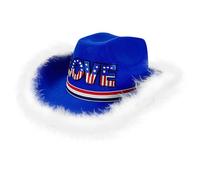 Cappelli Da Donna - Cappello Blu Senso | Cappello Da Cowgirl Occidentale FIENTO Con Agnello | Da Vestire Per Natale, Halloween, Giorno Patriottico E Mascherato
