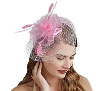 Cappelli da donna Fascinators Cappello da donna Pillbox con fiori per tea party matrimonio chiesa vestire fasce per donne, rosa, Taglia unica