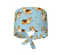 Cappelli Da Lavoro Cute Corgi Dog, Bone And Star Berretto Da Lavoro Comodi Regolabile Turbante Per Ciclismo Donna Fitness