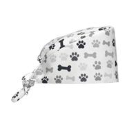 Cappelli Da Lavoro Gray And Black Paw Prints Pattern Cuffietta Elastici Comodi Berretto Per Uomo Tennis Fitness