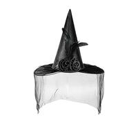 Cappelli Da Mago Mezzo Velo - Cosplay AllHalloween Capone, Cappello Stregonoso Spooky | Witches In Modo Sicuro Di Lunga Durata Femminile, Haats Haats, Accessori Per Costumi Spettrali, 41.5x36cm/16.34x