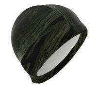 Cappelli da nuoto astratti verde scuro per principianti Cuffia da nuoto impermeabile per capelli corti da donna Cuffia da nuoto Protezione capelli e riduzione resistenza gorro para nadar