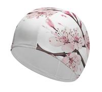 Cappelli da nuoto per donna e uomo unisex, modello Branch Of A Flourishing Tree Cherry, facili da indossare e togliere, comodi cappellini da nuoto per il tempo libero