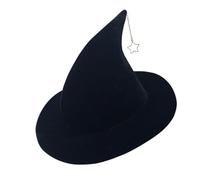 Cappelli da per donne, copricapo mago, con ciondolo a stella, per cosplay, per Halloween, acconciatura appuntita per adulti, in poliestere leggero traspirante, resistente agli
