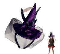 Cappelli da per donne, cosplay, feste, travestimenti, copricapo con | Cappello da strega a punta per feste, cosplay, feste in maschera, teatro, spettacoli, festival, spettacoli teatrali