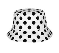 Cappelli da Pescatore a Pois Bianchi e Neri per Donna Uomo Cappelli da Pescatore Estivi Unisex Cappellino per Protezione Solare per Adolescenti Packable Trendy Travel Beach Vacation cap