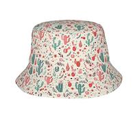 Cappelli da pescatore con motivo a fiori di cactus rosa e verde per donna Uomo Cappelli da pescatore estivi unisex Cappellino per protezione solare per adolescenti Packable Trendy Travel Beach Vacatio