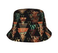 Cappelli da pescatore in stile etnico africano tribale per donne e uomini ripiegabili cappello da pescatore alla moda cappello estivo da spiaggia cappelli da viaggio, Stile tribale etnico africano -