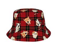 Cappelli da Pescatore per Cani Scozzesi Neri Rossi per Donna Uomo Cappelli da Pescatore Estivi Unisex Cappellino per Protezione Solare per Adolescenti Packable Trendy Travel Beach Vacation cap