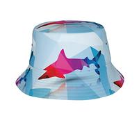 Cappelli da Pescatore per Squali Geometrici Astratti per Donna Uomo Cappelli da Pescatore Estivi Unisex Cappellino per Protezione Solare per Adolescenti Packable Trendy Travel Beach Vacation cap