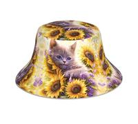Cappelli da pescatore uomo donna reversibile margherita girasole gatto pigro cappello da spiaggia cappello da spiaggia a doppia faccia cappello da golf Ravel pesca all'aperto