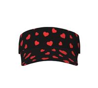 Cappelli da Sole con Visiera per San Valentino per Uomo e Donna, Leggeri e Regolabili, con Cuori Rossi, Ideali per Sport, Golf e Corsa.