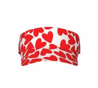 Cappelli da Sole con Visiera per San Valentino per Uomo e Donna, Leggeri e Regolabili, con Cuori Rossi, Ideali per Sport, Golf e Corsa.
