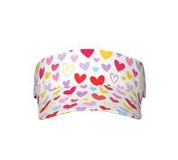 Cappelli da Sole con Visiera per San Valentino per Uomo e Donna, Leggeri e Regolabili, con Cuori Rossi, Ideali per Sport, Golf e Corsa.
