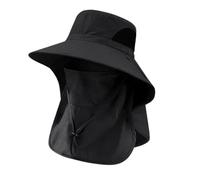 Cappelli da sole estivi Protezione Cappello da pesca all'aperto for uomo Donna Escursionismo Campeggio Visiera Cappello da pescatore Cappello da pescatore con patta al collo Per Trekking Pesca(Black)