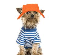 Cappelli da sole in rete per cani e gatti | Protezione solare porosa in | rete con fori per le orecchie e cinturino sottogola regolabile per l' | Pet Sombrero Cane Cappello di Paglia Cappello T