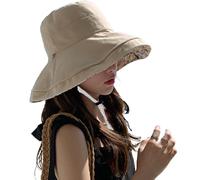 Cappelli da Sole in Rete per Donna, Womens Bucket Hat, Protezione UV Secchio a Tesa Larga, Chapeau de Soleil avec Ficelle Réglable pour Voyage Randonnée Pêche Plage