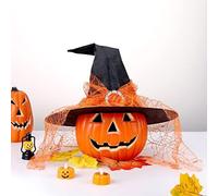 Cappelli da strega arruffati neri tre pezzi per accessori costume Halloween