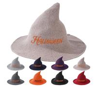 Cappelli da Strega con Lettere Ricamate Personalizzate - Perfetti come Decorazione Halloween e per Feste - 8 Colori a Scelta - Cappello da Strega Decorativo - Copricapo da Strega per Maschere