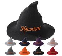 Cappelli da Strega con Lettere Ricamate Personalizzate - Perfetti come Decorazione Halloween e per Feste - 8 Colori a Scelta - Cappello da Strega Decorativo - Copricapo da Strega per Maschere