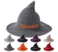Cappelli da Strega con Lettere Ricamate Personalizzate - Perfetti come Decorazione Halloween e per Feste - 8 Colori a Scelta - Cappello da Strega Decorativo - Copricapo da Strega per Maschere