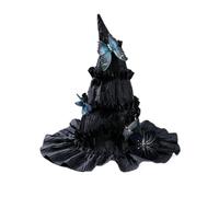 Cappelli da strega per donne copricapo gotico pieghettato a tesa larga | Accessori Festa Cosplay Fantasia Costume per la Testa per cosplay di ruolo scena festa mascherata b