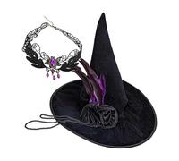 Cappelli da strega per le donne Set Collana Di Pietre Preziose E | Accessori costume strega Per la festa il carnevale il ruolo mascherata mamma signora