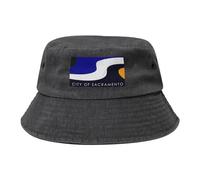 Cappelli del Pescatore Flag of Sacramento California Cappello da Esterno Portatile Moderno Cappelli E Cappellini da Donna, per Campeggio, Spiaggia, Pesca, 56-58cm