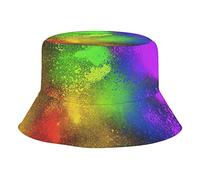 Cappelli del Pescatore Glow in Dark Splatter Neon Cappello Pescatore A Tesa Larga Portatile Cappelli E Cappellini da Donna, per Campeggio, Spiaggia, attività All'Aperto, Pesca, 56-58cm