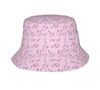 Cappelli del Pescatore Pink Little Green Dragon Cappello A Secchiello Moderno Portatile Cappelli da Sole per Sport, per Spiaggia, Viaggi, Escursionismo, 56-58cm