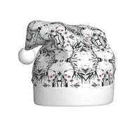 Cappelli di Babbo Natale stampati in bambù con fiori di ciliegio, cappelli decorativi, adatti per feste di Natale e Capodanno, spettacoli teatrali